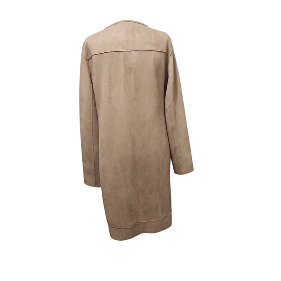 Joan Vass New York/ Long sleeve suede cardigan w/Pocket - Picture 6 of 12